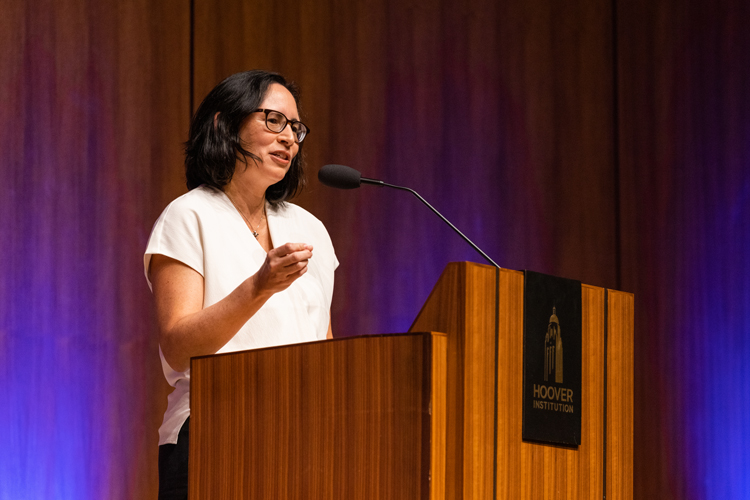 Allison Okamura, Stanford professor of engineering and a faculty council member and contributor to the Stanford Emerging Technology Review, presents her expertise on robotics, one of the ten technology fields explored in the report. 